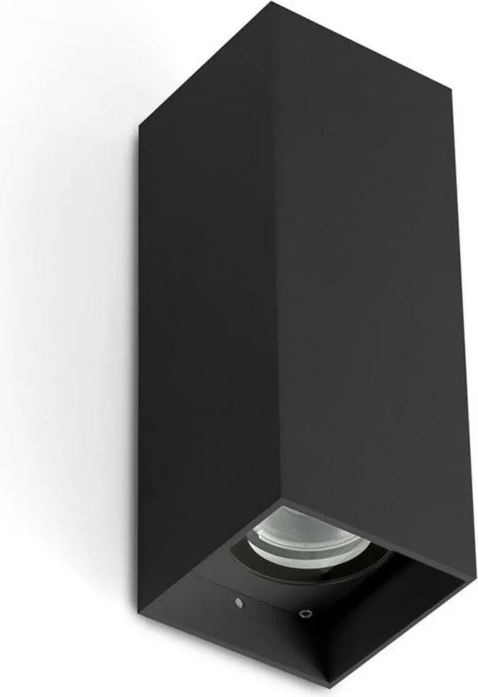 Faro Kov 2L fekete Led fali lámpa 12W IP65 3000K 14°/23° négyzet alakú