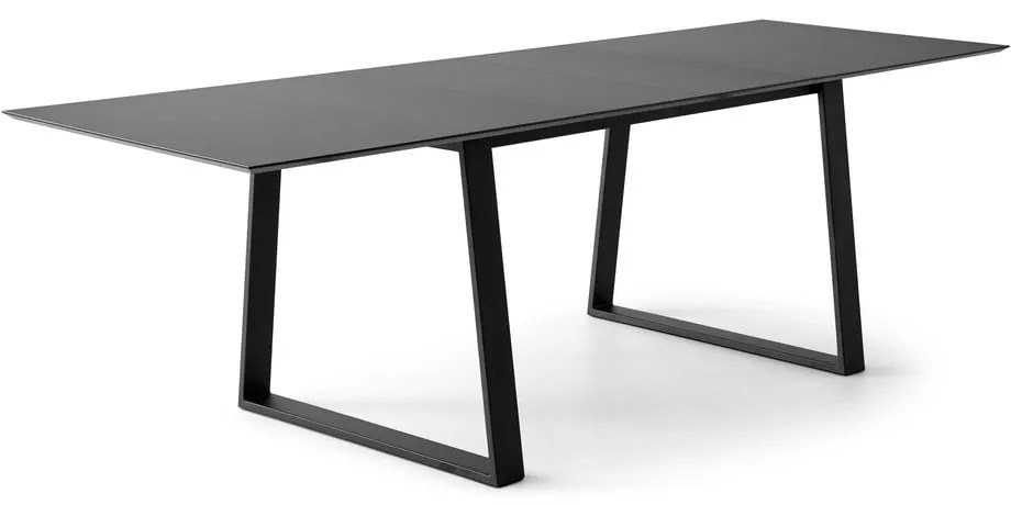 Fekete bővíthető étkezőasztal fekete asztallappal 100x210 cm Meza – Hammel Furniture