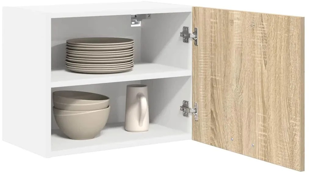 Függő szekrény Riga 2 pcs Sonoma tölgy és fehér 50 x 31 x 40 cm