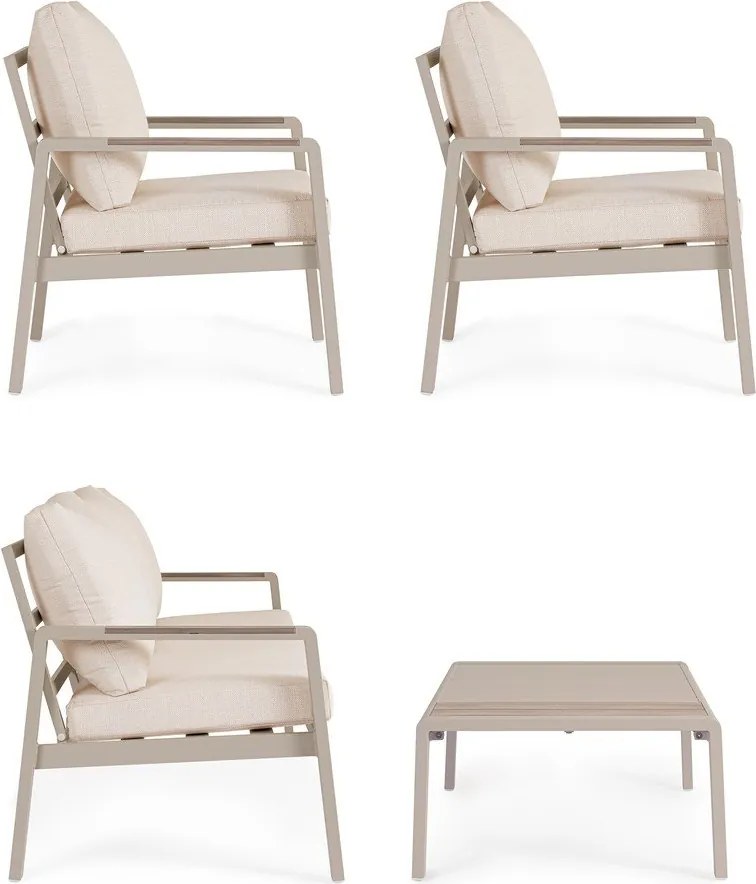Bézs alumínium ötszemélyes kerti lounge szett Elna – Bizzotto