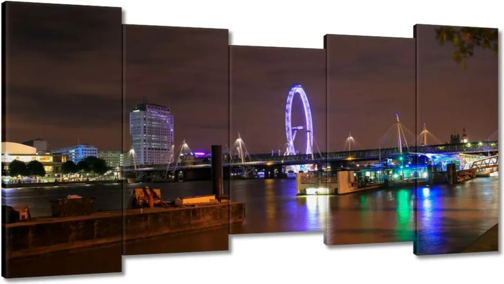 Vászonkép 150x80 Lila London Eye