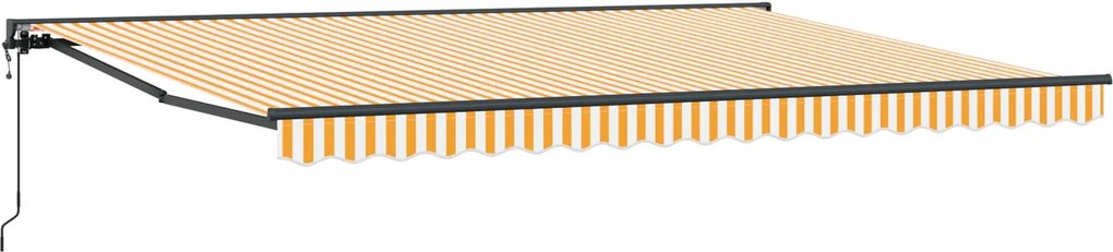 vidaXL Behúzható napellenző Sárga és Fehér 450 × 300 cm