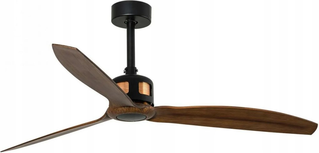 Faro Copper Fan M dizájner mennyezeti ventilátor, fekete/fa, DC motor, 132