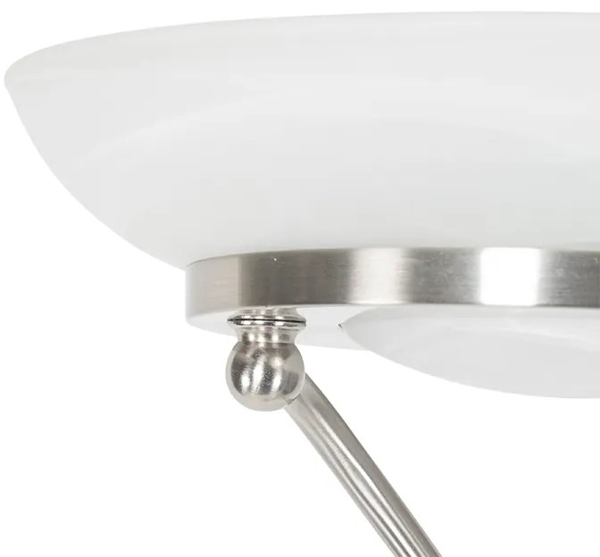 Acél állólámpa LED-del és fényerőszabályzóval, olvasólámpával - Empoli