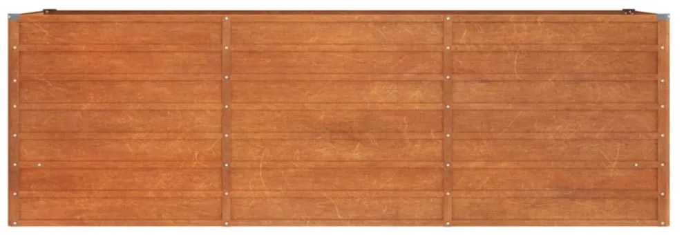rozsda színű corten acél kerti magaságyás 240 x 80 x 77 cm