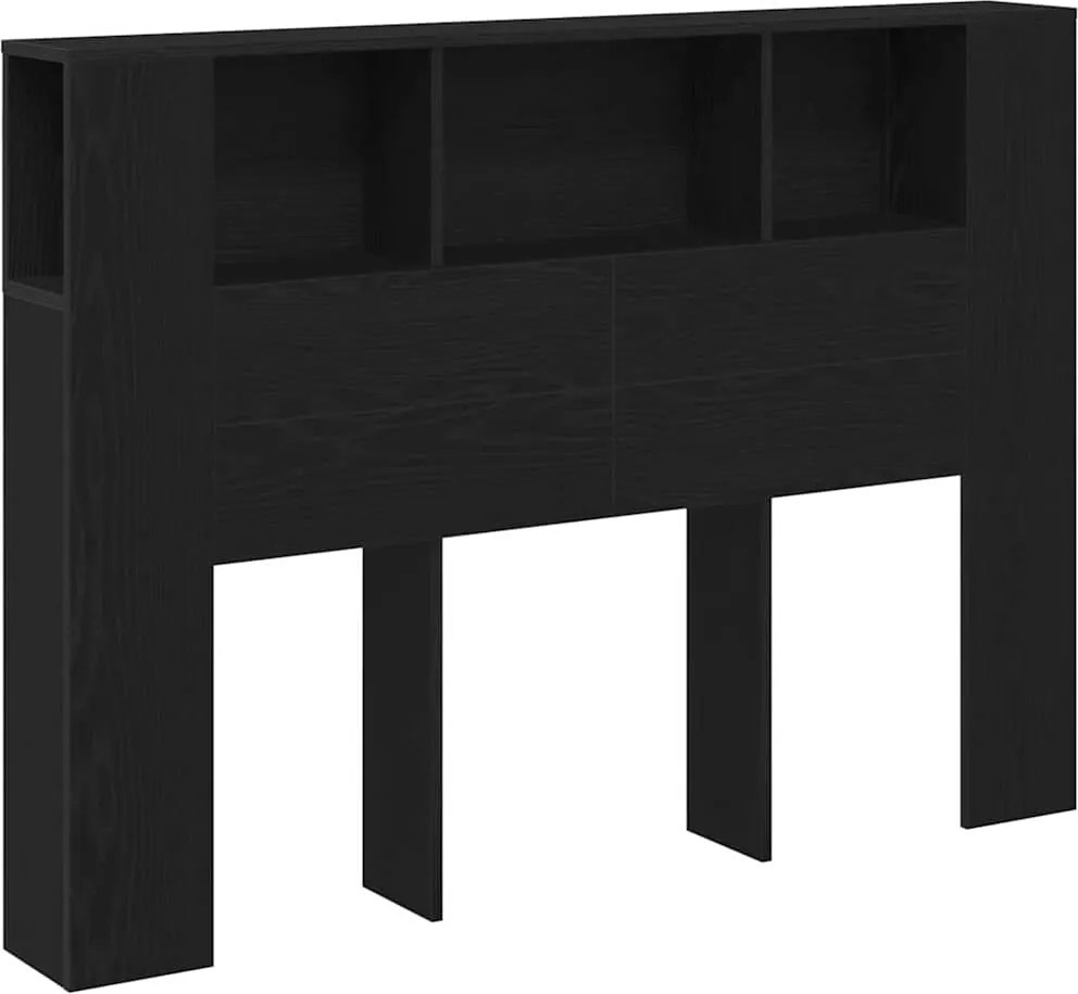 vidaXL Fejhajtó szekrény Fekete tölgy 120 x 18.5 x 102.5 cm Faanyag