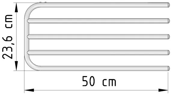 Aqualine - Törülközőtartó fűtőelemhez 50 cm fehér