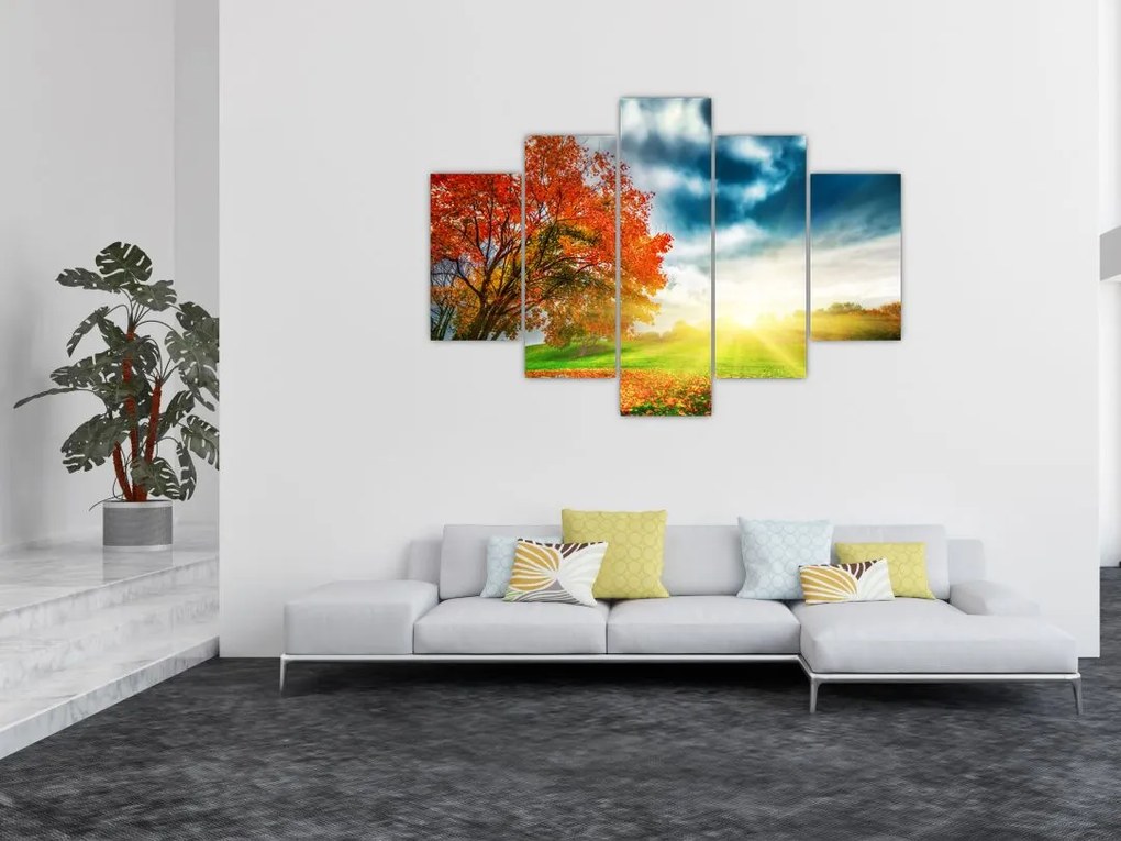 Napsütésben fürdő táj képe (150x105 cm)
