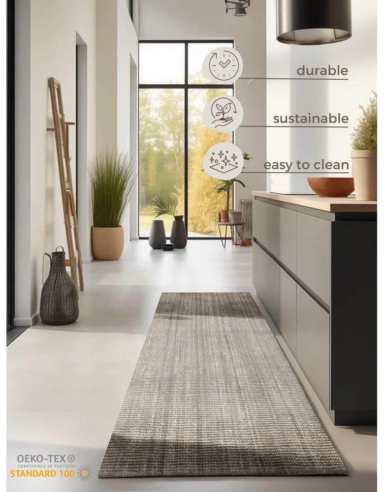 Bézs juta futószőnyeg 80x200 cm Bouclé – Hanse Home
