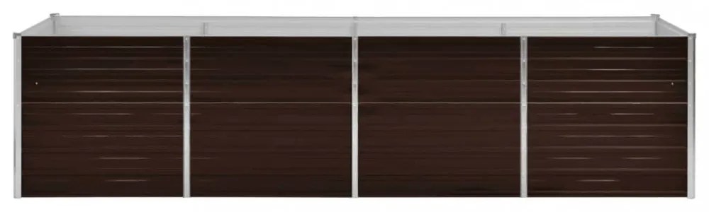barna horganyzott acél kerti magaságyás 320 x 80 x 77 cm