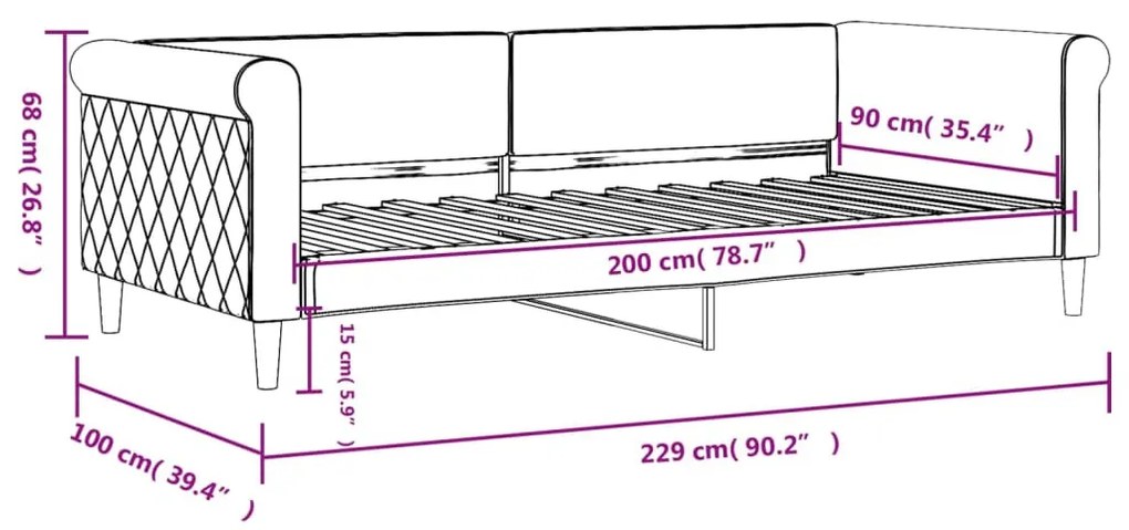 kék bársony kanapéágy 90 x 200 cm
