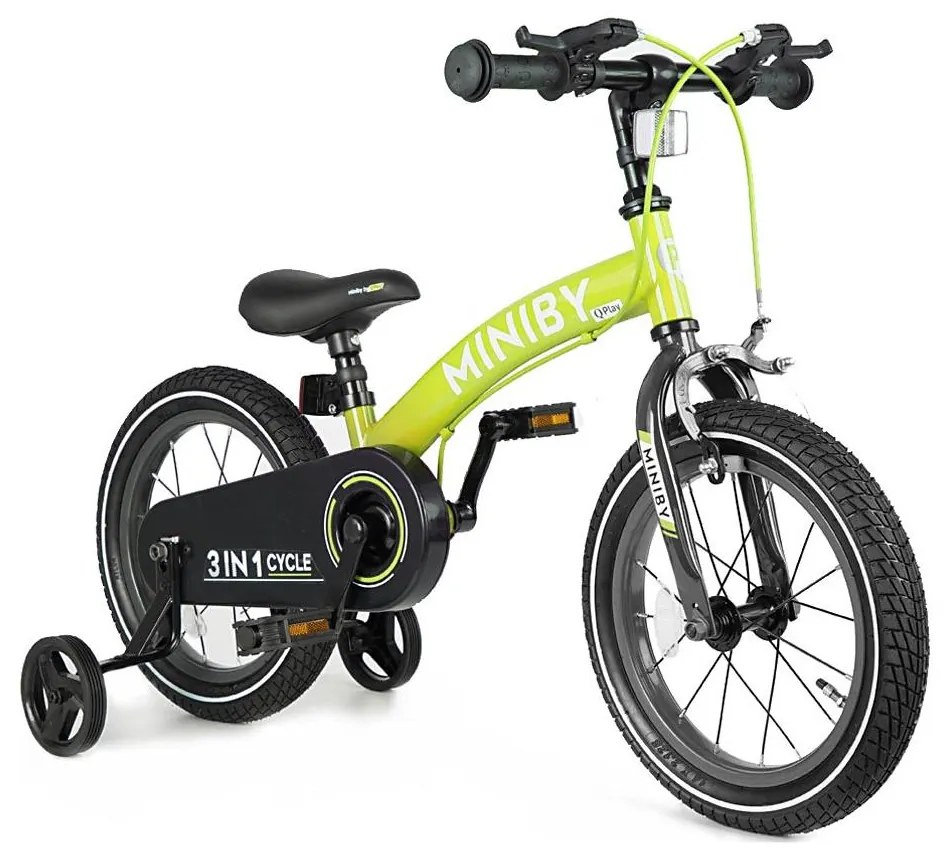 QPlay QPlay - Gyermek kerékpár 14" MINIBY 3in1 zöld AG0777
