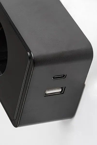 Rabalux 71284 - LED dimmelhető fali lámpa TIVRO 4W/230V USB csatlakozóval, fekete