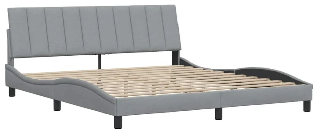 világosszürke szövet ágykeret matrac nélkül Hanko 180 x 200 cm