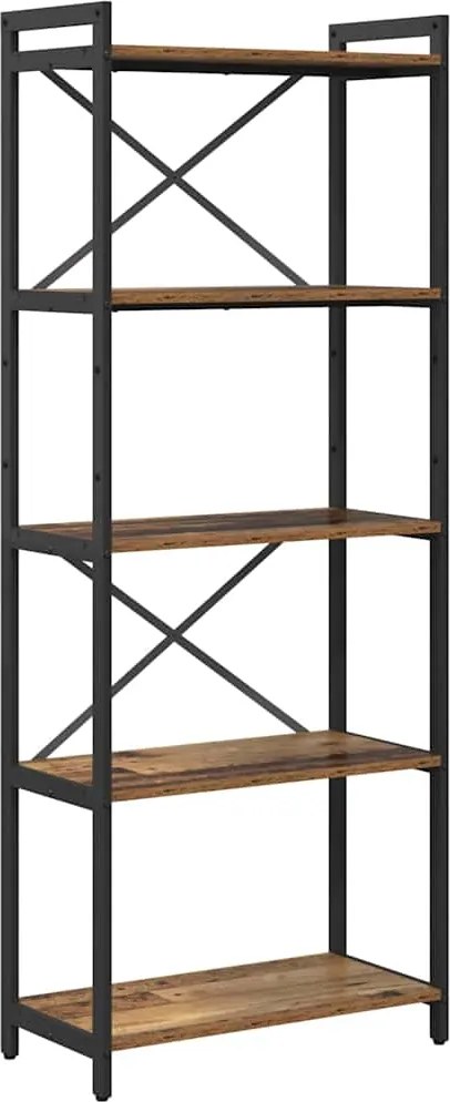vidaXL Könyvespolc Régi fa 60 x 30 x 155 cm Faanyag