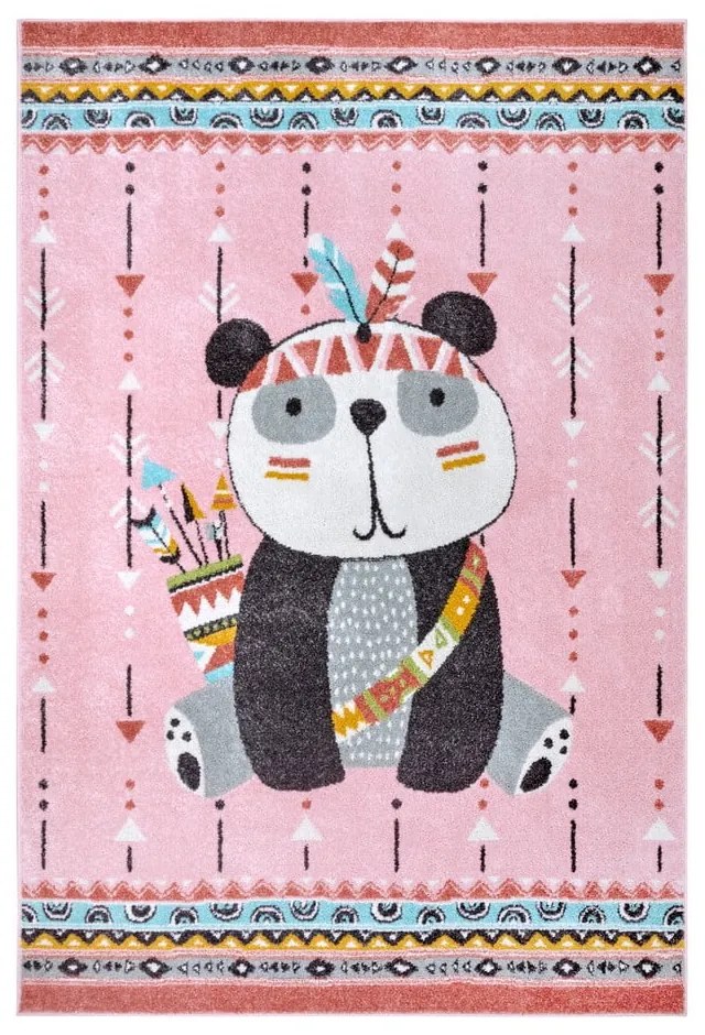 Rózsaszín gyerek szőnyeg 160x235 cm Panda – Hanse Home