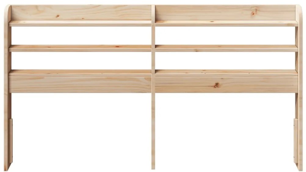 tömör fenyőfa fejtámla polcokkal 120 cm