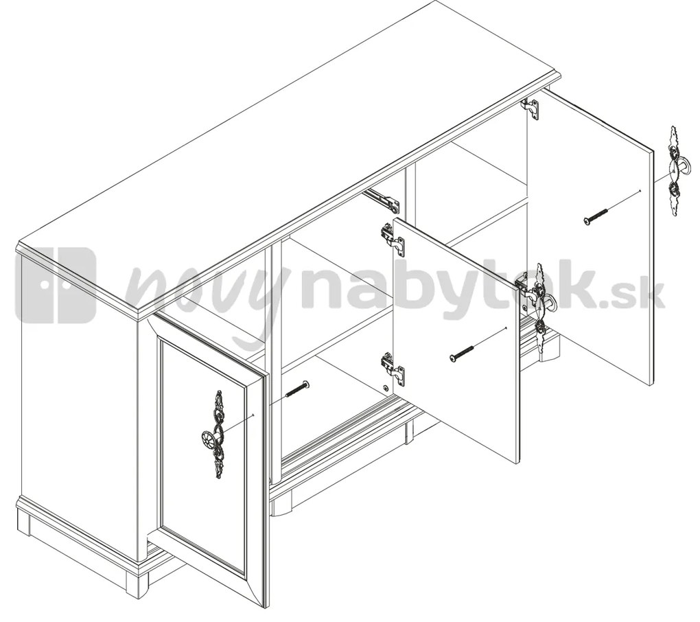 Komód Kendal EKOM 3D1S (Gesztenye). 880779
