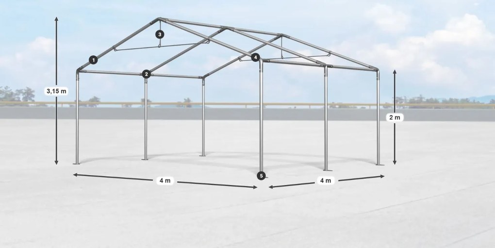 Raktárcsarnok/garázs 4x4x2m Comfort PE 240g