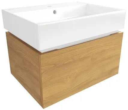 SAT Feel Fürdőszobaszekrény mosdóval 60x30x46 cm matt méztölgy SATFEEL60DMU2