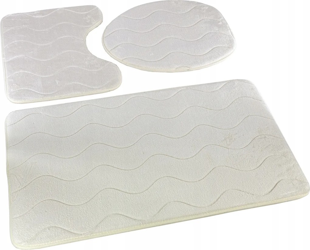 Fürdőszobaszőnyegek Sumba Ecru Csúszásgátló járdák Szett 3 részes