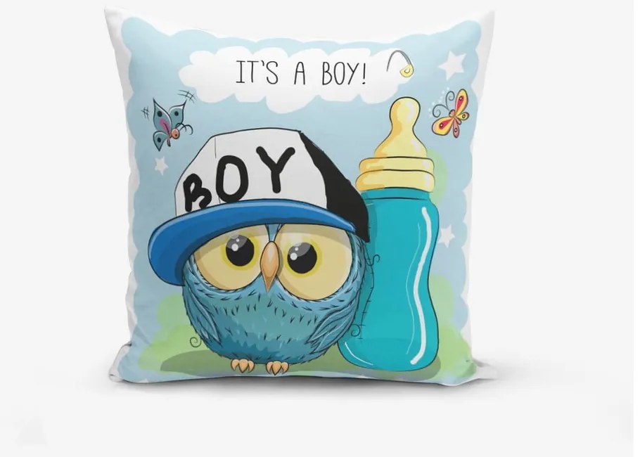 Gyerek párnahuzat 43x43 cm Boy Owl – Mila Home