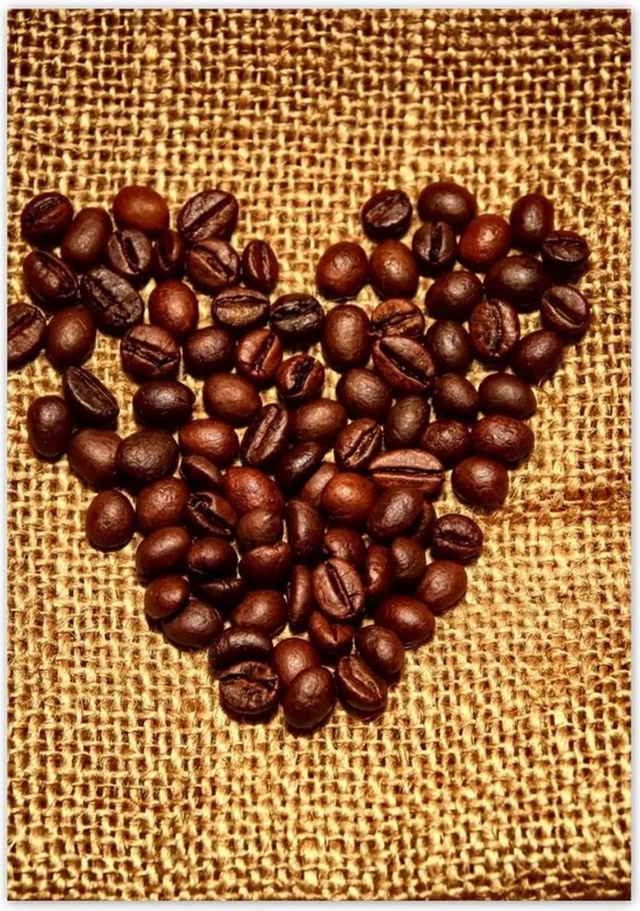 Poszterek 70x100 Szív kávébabból