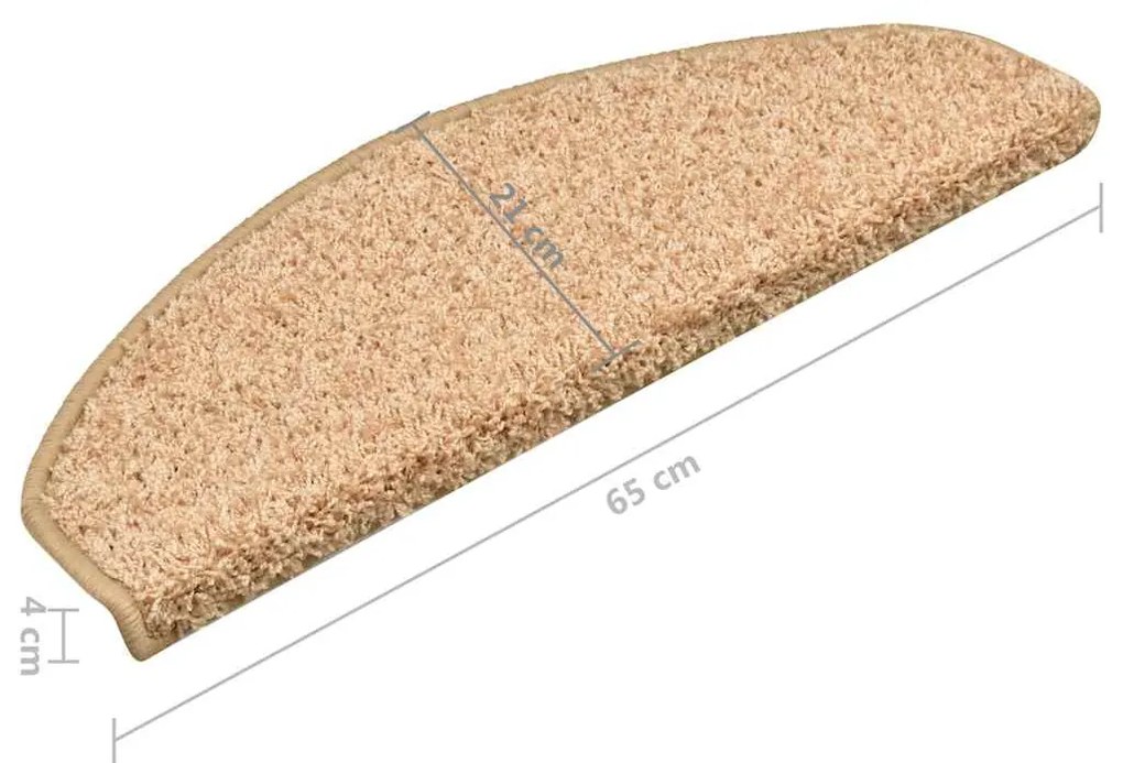 15 db aranyszínű lépcsőszőnyeg 65 x 21 x 4 cm