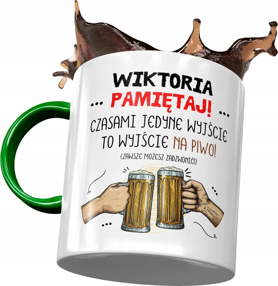 Zöld Bögre Viktória Barátnő Feleség Ajándék Nyomtatott Fotóval