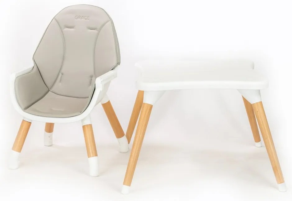 Új Baby étkezőszék Grace 3in1 szürke, 61 x 101 x61 cm, 61 x 101 x 61 cm