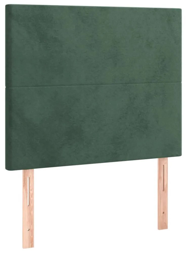 sötétzöld bársony ágykeret matrac nélkül 90x200 cm