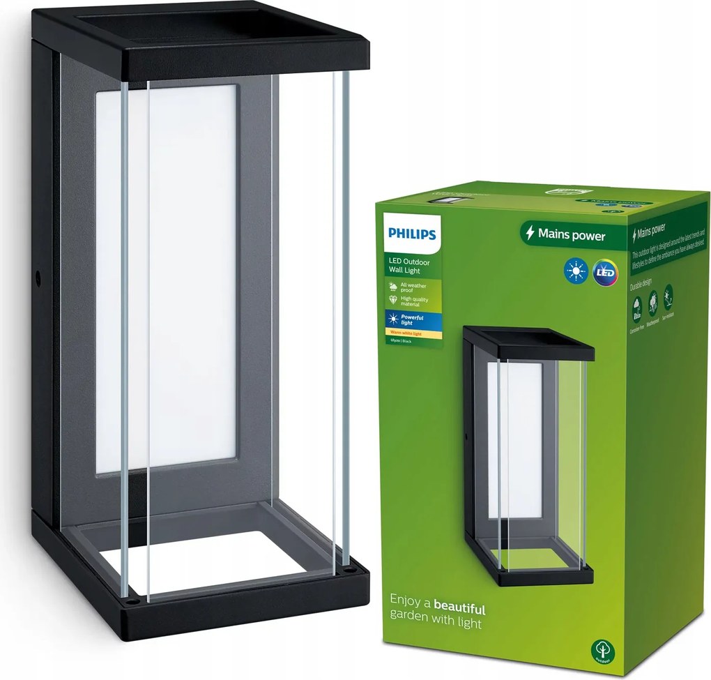 Philips LED-es kerti lámpa Ulyzo homlokzati fali lámpa 12W 2700K IP44