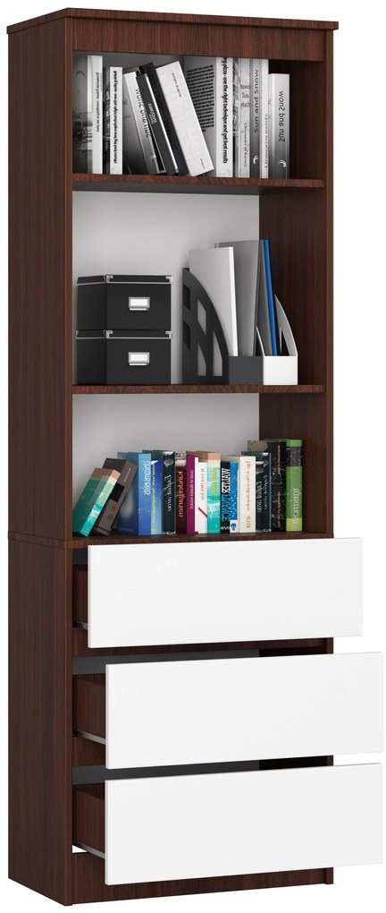 Regál Ravindra (wenge + fehér). Akció -16%. 1068935