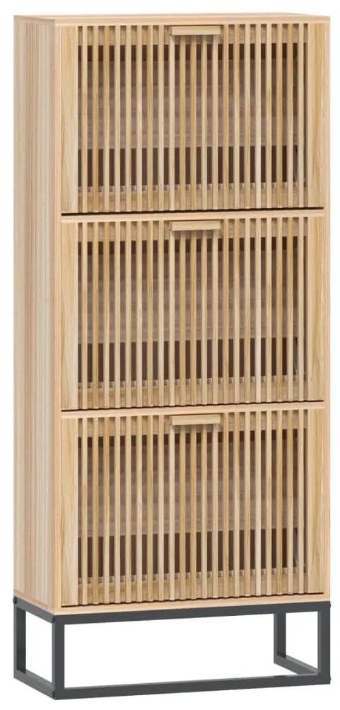 szerelt fa cipőszekrény 52 x 25 x 120 cm