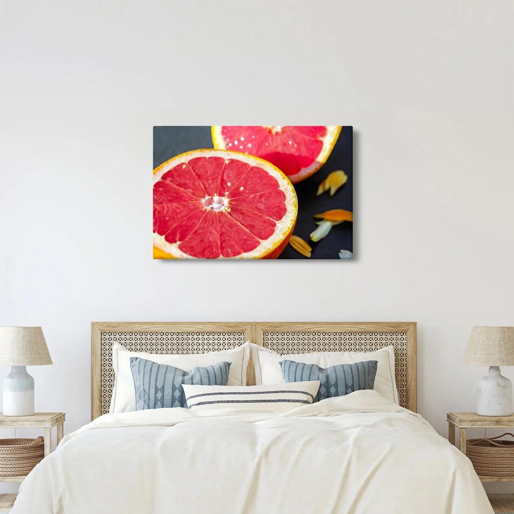 Szeletelt grapefruit képe (90x60 cm)