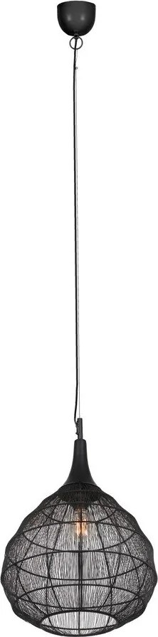 Matt fekete függőlámpa fém búrával Soraya – Trio