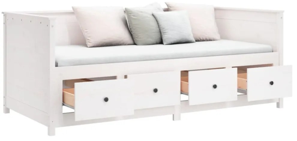 fehér tömör fenyőfa kanapéágy matrac nélkül 80 x 200 cm