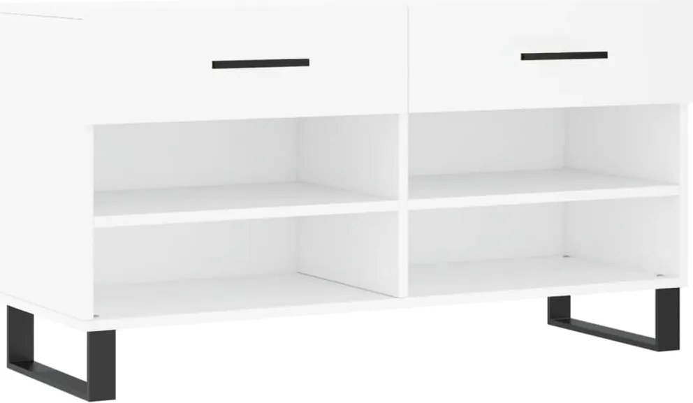 vidaXL fehér szerelt fa cipőpolc 102x35x55 cm