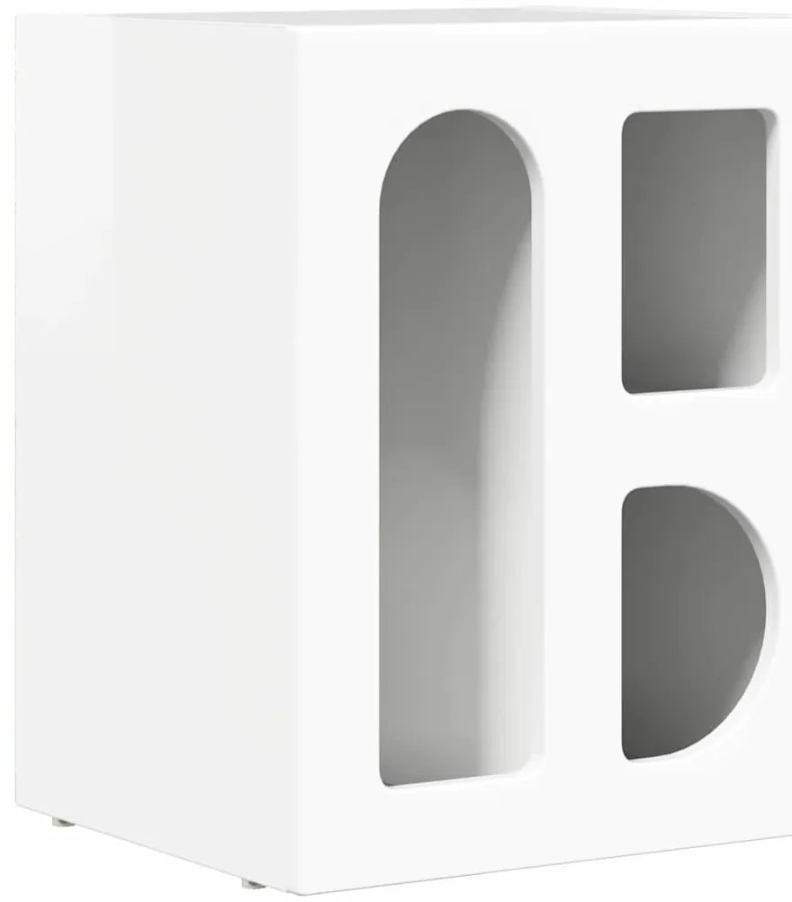 vidaXL Éjjeli asztal 2 pcs Magas Fényű Fehér 40 x 35 x 50 cm Faanyag