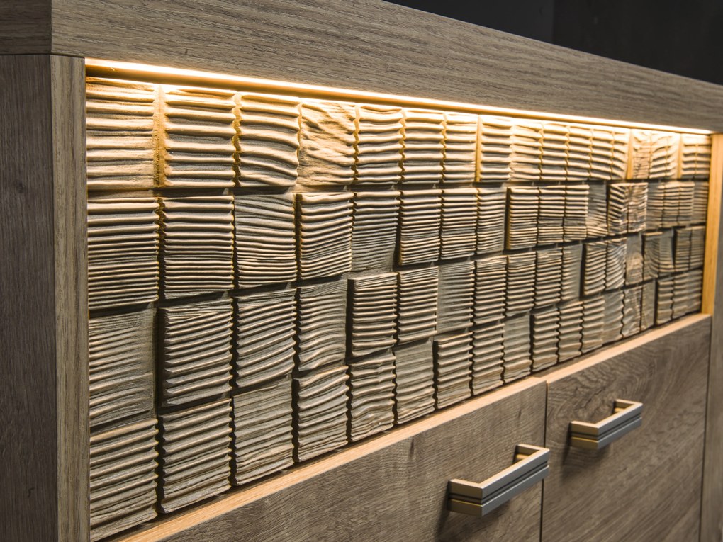 Komód Nature 06 (LED világítással) (ribbeck tölgy). Akció -18%. 1057910