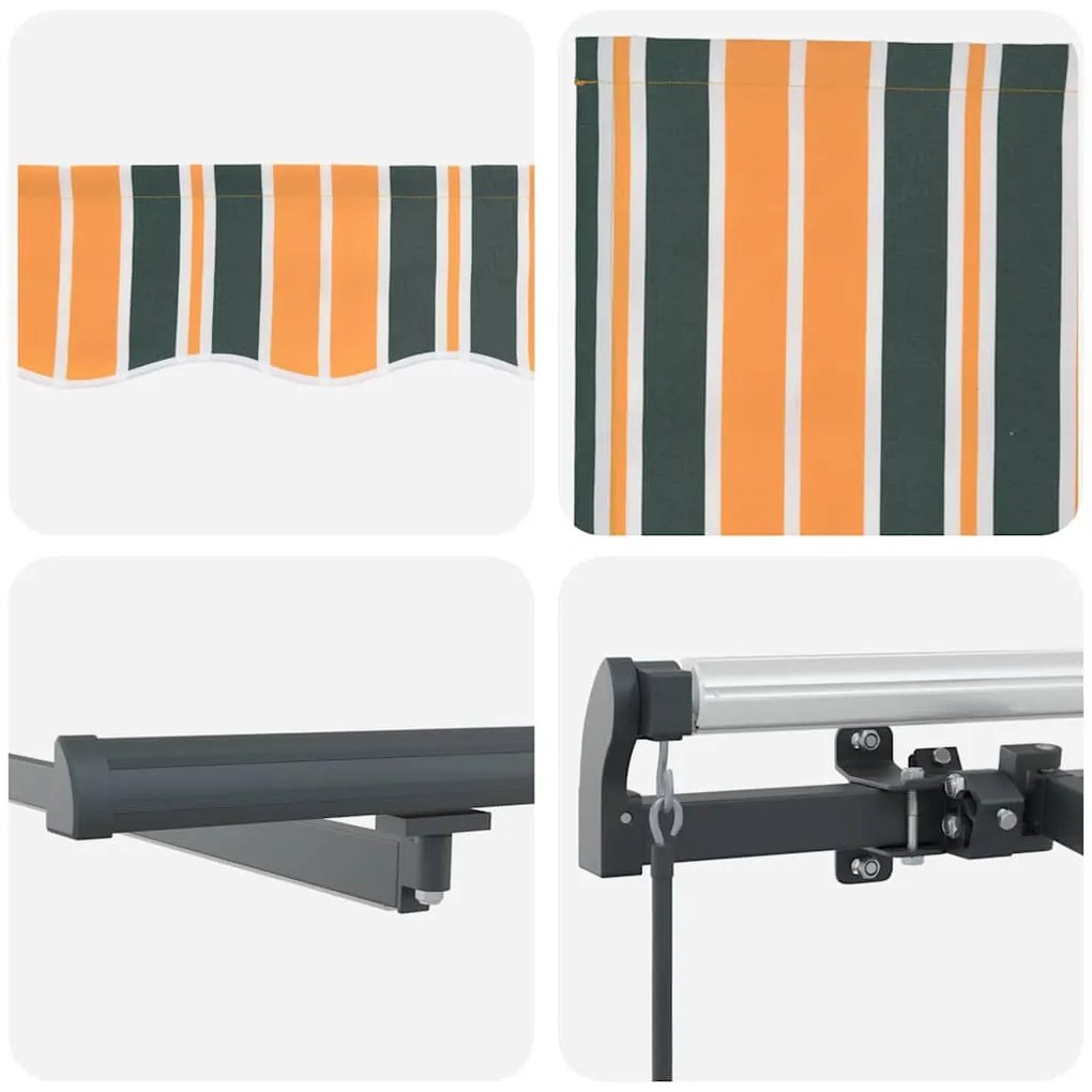 Behúzható napellenző Zöld és sárga 400 ×300 cm szövet