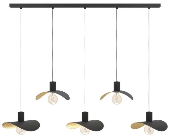Eglo 390396 - Csillár zsinóron SACEDA 5xE27/40W/230V fekete/arany