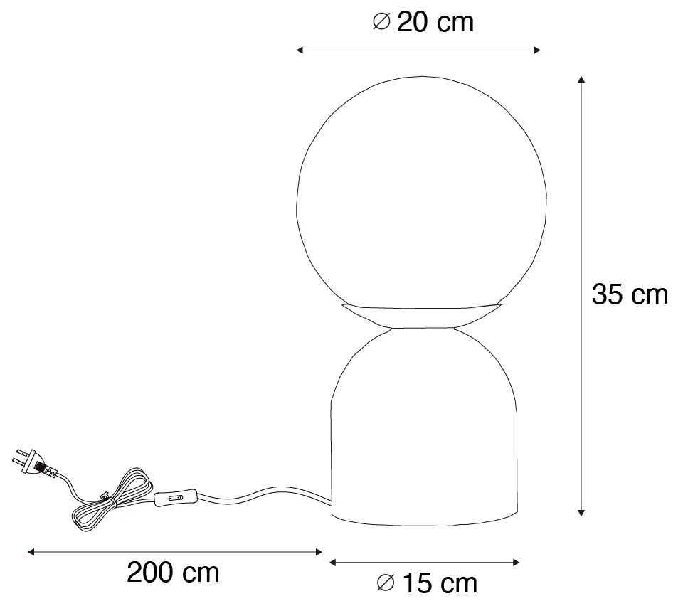 Hotel Chic asztali lámpa sötét bronz tiszta üveggel - Pallon Trend