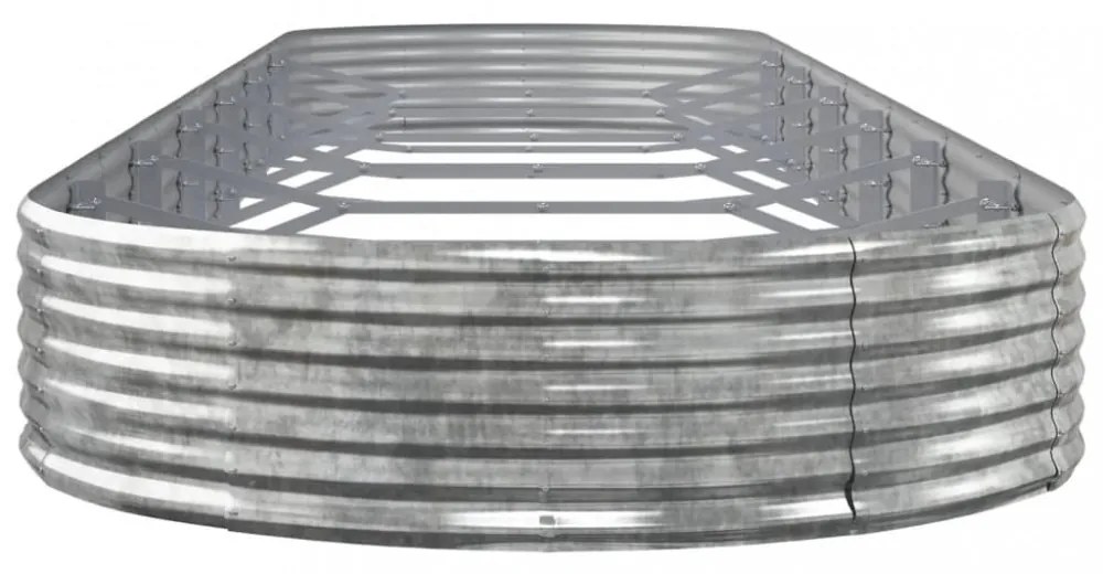 ezüstszínű horganyzott acél kerti magaságyás 600x140x36 cm