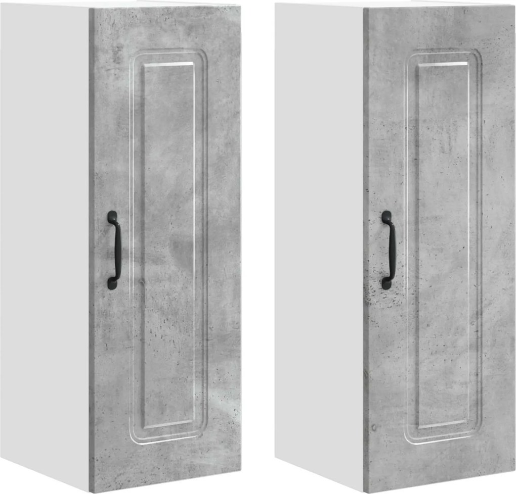 vidaXL Konyhaszekrény Kalmar 2 pcs Beton Szürke 30 x 31 x 80 cm