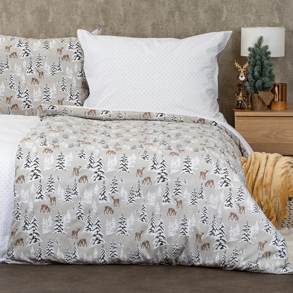 4Home Christmas forest pamut ágyneműhuzat, 140 x 200 cm, 70 x 90 cm