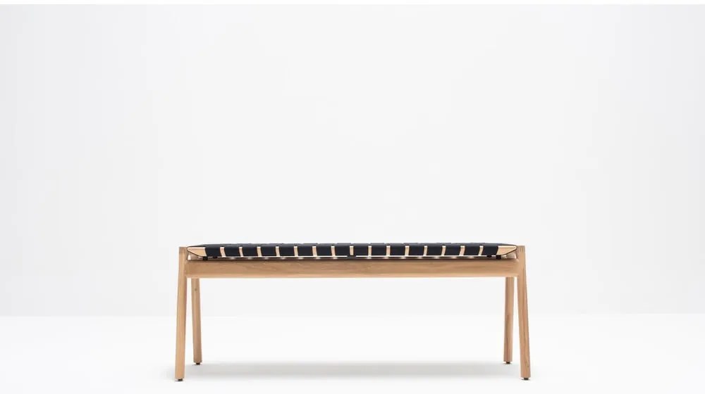 Fekete-natúr színű pad Klupa - Gazzda