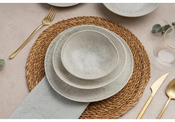 24 darabos szürke porcelán étkészlet