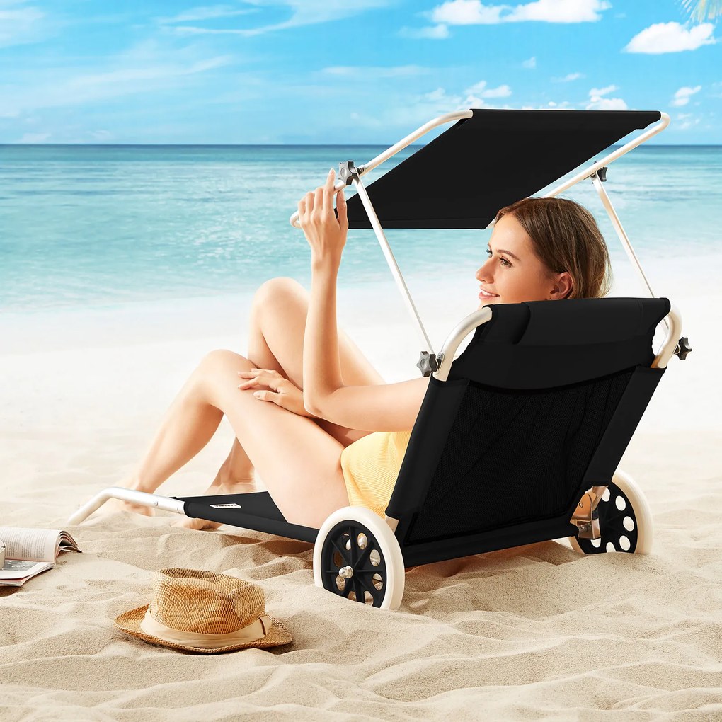 Deuba Kreta alumínium napozóágy - fekete