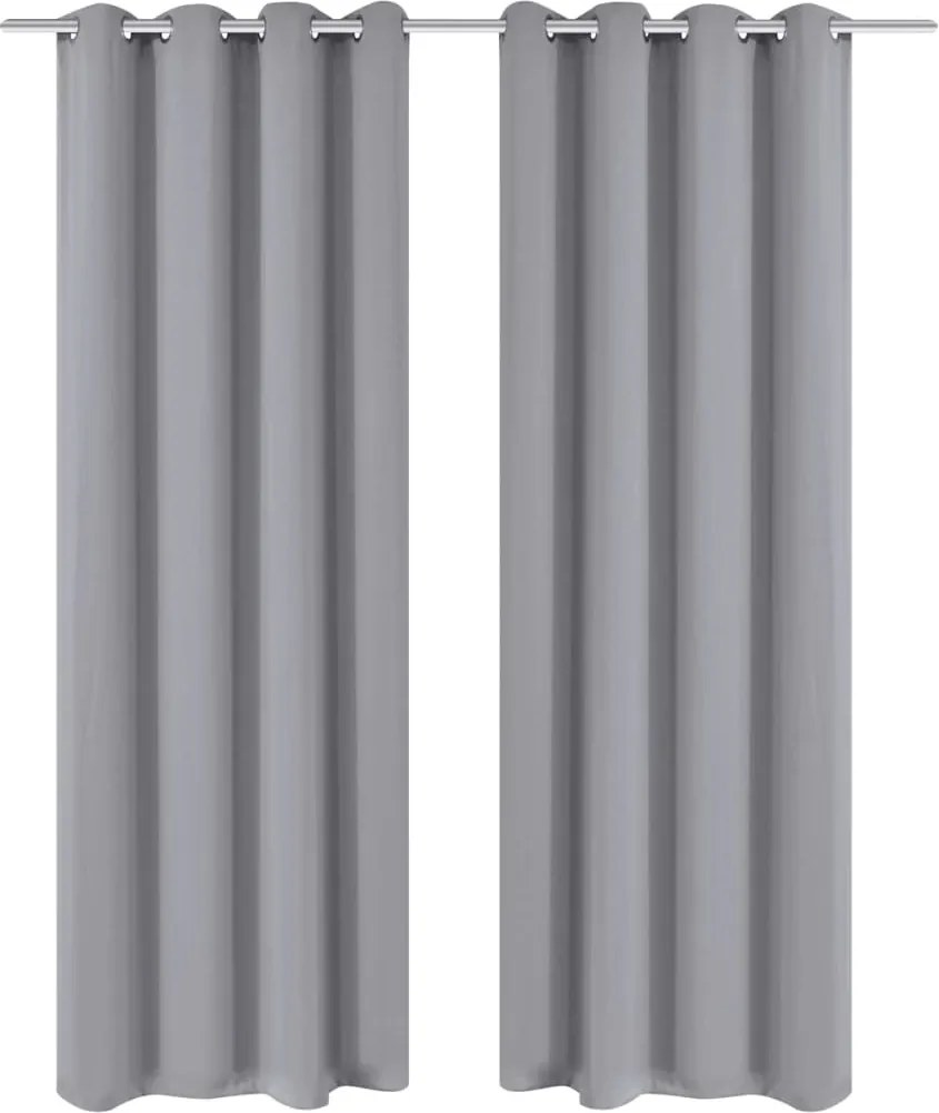 vidaXL 2 db szürke sötétítőfüggöny fém fűzőlyukakkal 135 x 175 cm